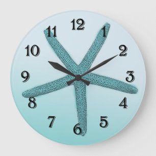 Grande Horloge Ronde Aqua Ombre Starfish