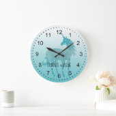 Grande Horloge Ronde Aqua Unicorn Sparkle (Maison)