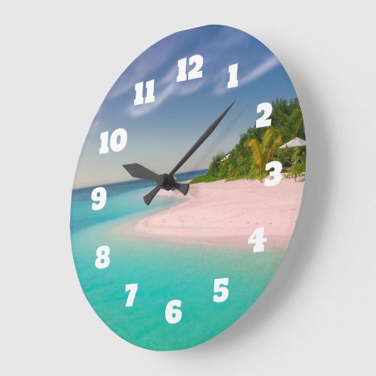 Grande Horloge Ronde Aquamarine Ocean Tropical Beach Scenic (Angle)