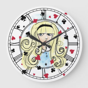 Grande Horloge Ronde Aquarelle Alice