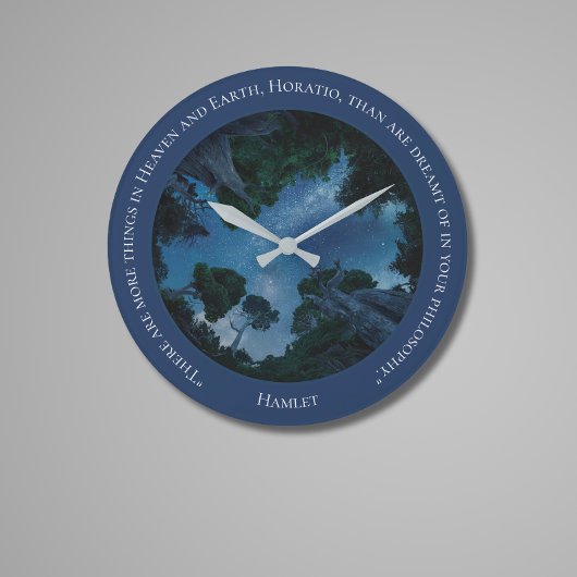 Grande Horloge Ronde Aquarelle bleu moderne Texte Devis tendance