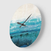 Grande Horloge Ronde Aquarelle bleu saphir (Angle)