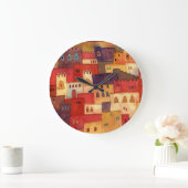 Grande Horloge Ronde Aquarelle Maroc (Maison)