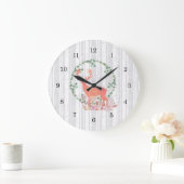 Grande Horloge Ronde Aquarelle Russe Reindeer Boho (Maison)