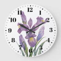 Aquarelle violet Iris Botanique Floral Art
