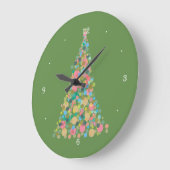 Grande Horloge Ronde Arbre de vacances Wall Clock (Angle)