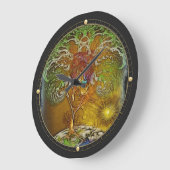 Grande Horloge Ronde Arbre De Vie (Angle)