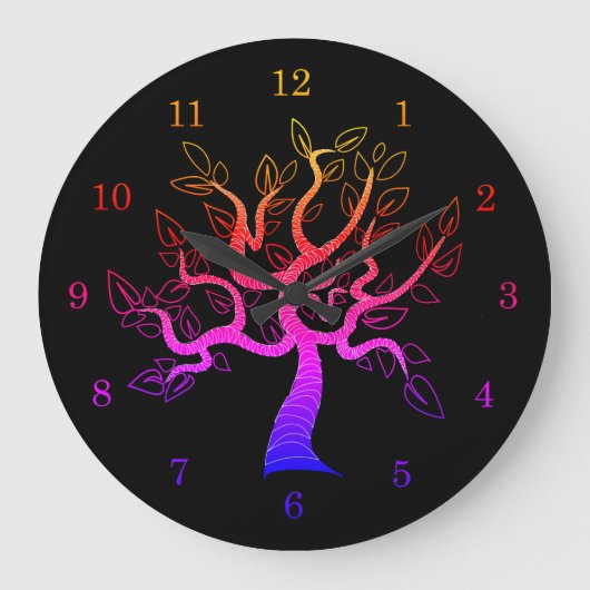 Grande Horloge Ronde Arbre de vie Art - (Recto)