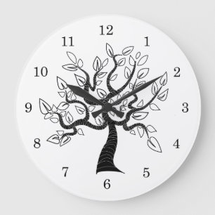 Grande Horloge Ronde Arbre de vie Art