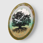 Grande Horloge Ronde ARBRE DE VIE Ciel et Terre (Angle)