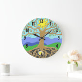 Grande Horloge Ronde Arbre de vie Mandala (Maison)