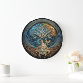 Grande Horloge Ronde Arbre de vie Yggdrasil (Maison)