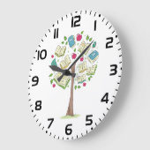 Grande Horloge Ronde Arbre éducatif de connaissances avec des livres (Angle)