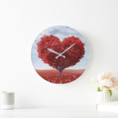 Grande Horloge Ronde Arbre en forme de coeur (Maison)