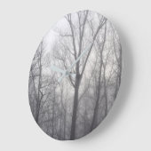 Grande Horloge Ronde Arbres brumeux (Angle)