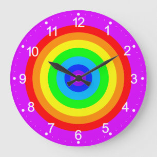 Grande Horloge Ronde Arc en ciel Conception-40686
