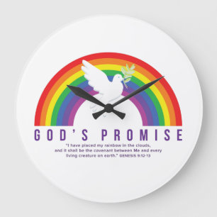 Grande Horloge Ronde Arc-en-ciel de l'horloge la promesse de Dieu avec