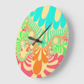 Grande Horloge Ronde Arc-en-ciel jaune (Angle)