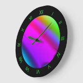 Grande Horloge Ronde Arc-en-ciel psychédélique (Angle)