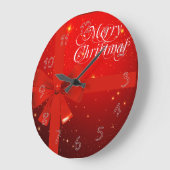 Grande Horloge Ronde Arc rouge de Noël (Angle)