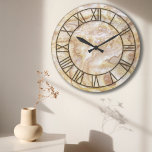 Grande Horloge Ronde Archaic Marble Prince Wall Clock<br><div class="desc">Classical antiquity marble texture print with classic roman numerals</div>