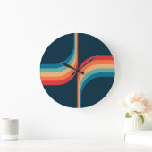Grande Horloge Ronde Arcs colorés de style rétro (Maison)