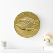 Grande Horloge Ronde Argent 1907 d'Eagle de double de morceau d'or des (Maison)