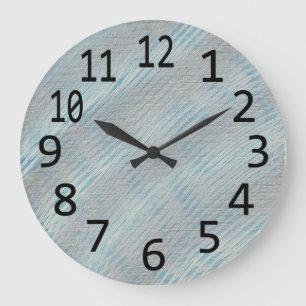 Grande Horloge Ronde Argent gris bleu Abstrait lignes diagonales Horlog