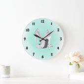 Grande Horloge Ronde Argent Talons vert (Maison)