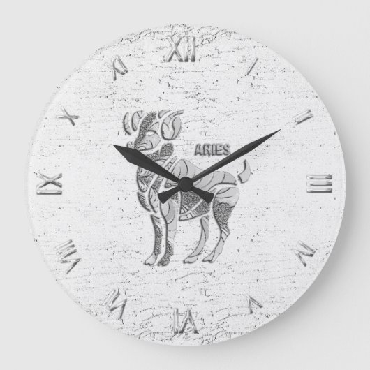 Grande Horloge Ronde Aries Zodiac symbole de Wall Clock Round or Square (Recto)
