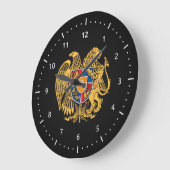 Grande Horloge Ronde Armenian coat of arms Wall Clock (Angle)
