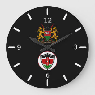 Grande Horloge Ronde Armoiries du Kenya, grand réveil