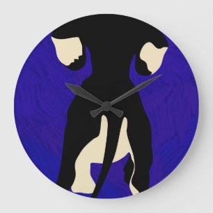 Grande Horloge Ronde Arrière-plan bleu