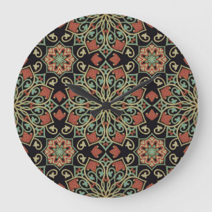 Grande Horloge Ronde Arrière - plan coloré Abstrait oriental