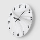 Grande Horloge Ronde Arrière - plan crème blanche ondulé (Angle)
