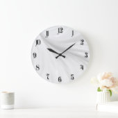 Grande Horloge Ronde Arrière - plan crème blanche ondulé (Maison)