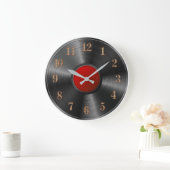 Grande Horloge Ronde Arrière - plan de disque vinyle (Maison)