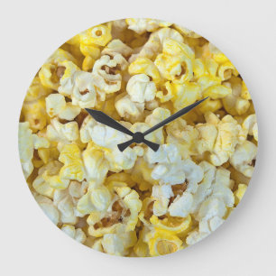 Grande Horloge Ronde arrière - plan de pop-corn beurré