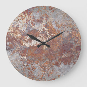 Grande Horloge Ronde Arrière - plan de texture métallique rouillé