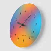 Grande Horloge Ronde Arrière - plan holographique coloré (Angle)