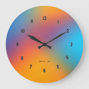 Grande Horloge Ronde Arrière - plan holographique coloré
