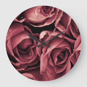 Grande Horloge Ronde Arrière - plan Rose Vintage romantique