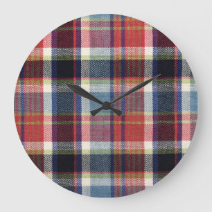Grande Horloge Ronde Arrière - plan Textile carré Texture