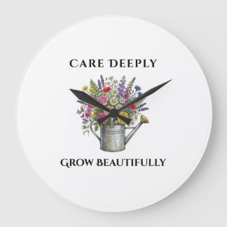 Grande Horloge Ronde Arrosoir avec fleurs Gif d'art de jardin botanique
