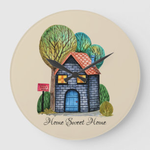 Grande Horloge Ronde Art à la maison doux à la maison mignon