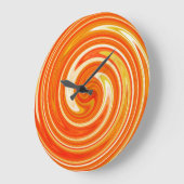 Grande Horloge Ronde Art abstrait #11 de remous moderne (Angle)