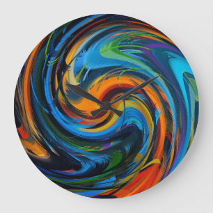 Grande Horloge Ronde Art Abstrait #30