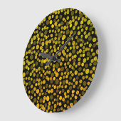 Grande Horloge Ronde Art Abstrait : Aquarelle Points Créatifs. (Angle)