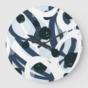 Grande Horloge Ronde Art Abstrait : Illustration de peinture transparen