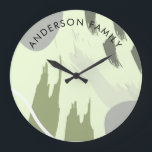 Grande Horloge Ronde Art Abstrait moderne<br><div class="desc">Brosse complexe et aquarelle dans une affiche. Parfait accent pour les maisons.</div>